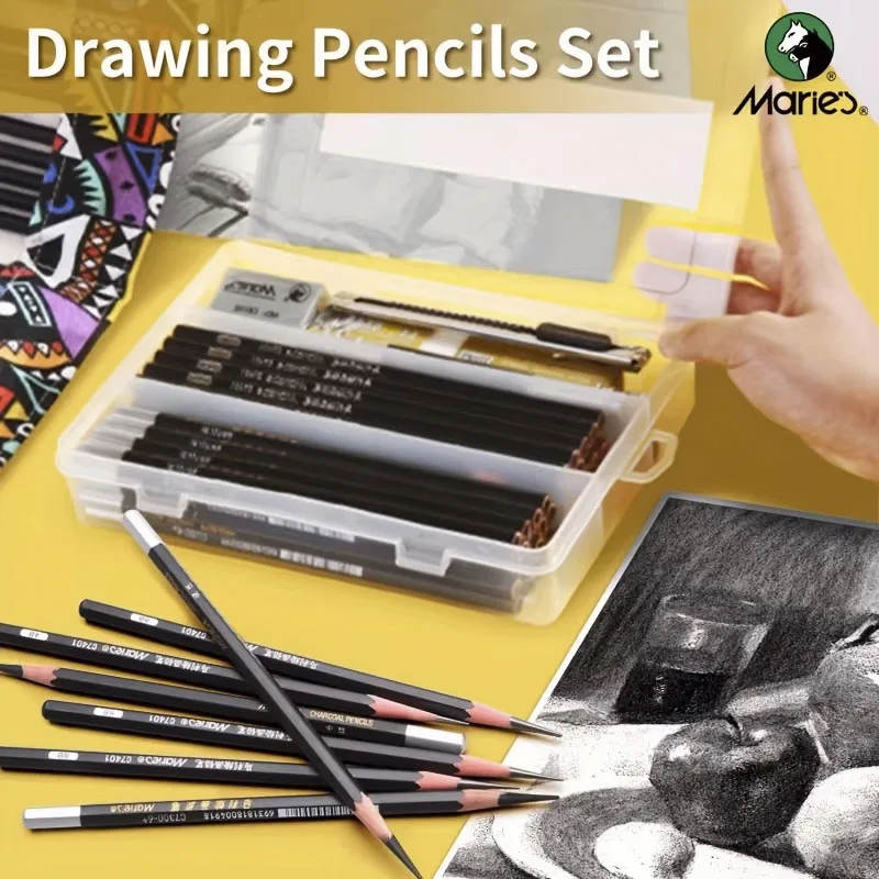 Marie's Plastic Pencil Case Set,Transparent Pen Box with Snap and Compartments for Outdoor,Sketching,Painting,Writing for Artist
Marie's Plastic Pencil Case Set,Transparent Pen Box with Snap and Compartments for Outdoor,Sketching,Painting,Writing for Artist