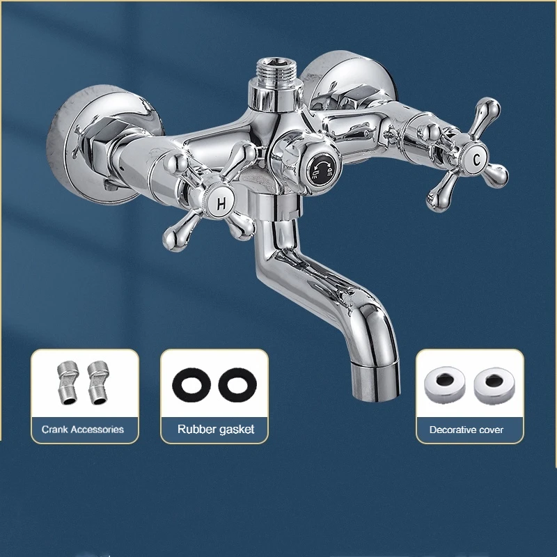 Bathtub Faucet Bathroom Shower Faucet Dual Handle Wall Mounted Dual Spout Hot Cold Mixer Valve Nozzle Tap For Bathroom
Bathtub Faucet Bathroom Shower Faucet Dual Handle Wall Mounted Dual Spout Hot Cold Mixer Valve Nozzle Tap For Bathroom