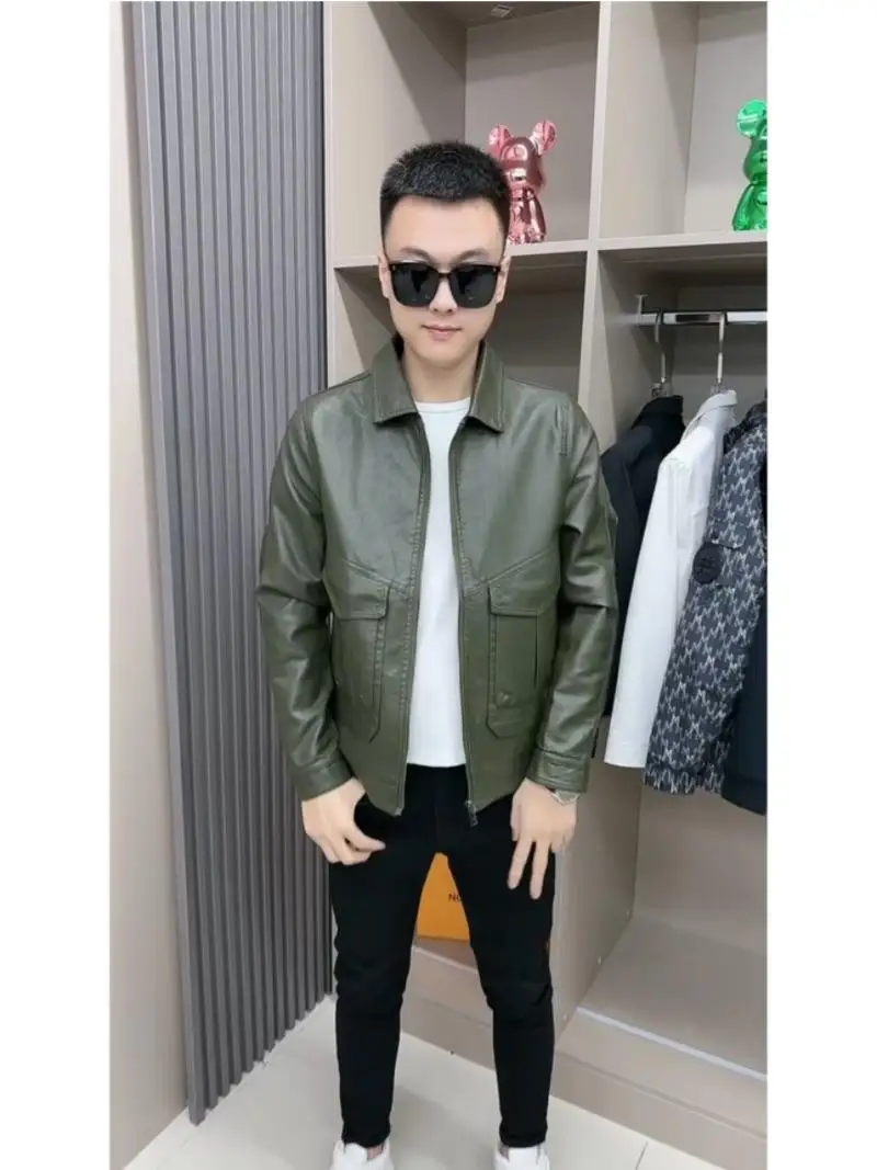 Casual Sli Leather Jaet Men's Pure Color Square Collar Spring Autumn Faion Slim Fit Trendy Outerwear Haome
Casual Sli Leather Jaet Men's Pure Color Square Collar Spring Autumn Faion Slim Fit Trendy Outerwear Haome