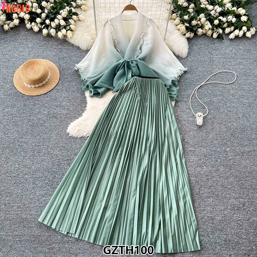 Fashion Casual African Party Pleated Plus Size Patchwork Color Two Pieces Skirt Set Dress Clothings-GZTH100
Fashion Casual African Party Pleated Plus Size Patchwork Color Two Pieces Skirt Set Dress Clothings-GZTH100