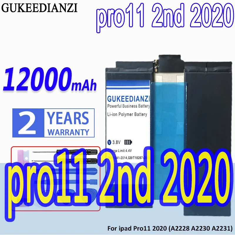 High Capacity GUKEEDIANZI Battery 12000mAh For ipad Pro 11 2rd 2th 2020 A2228 A2230 A2231 Tablet Batteries
High Capacity GUKEEDIANZI Battery 12000mAh For ipad Pro 11 2rd 2th 2020 A2228 A2230 A2231 Tablet Batteries