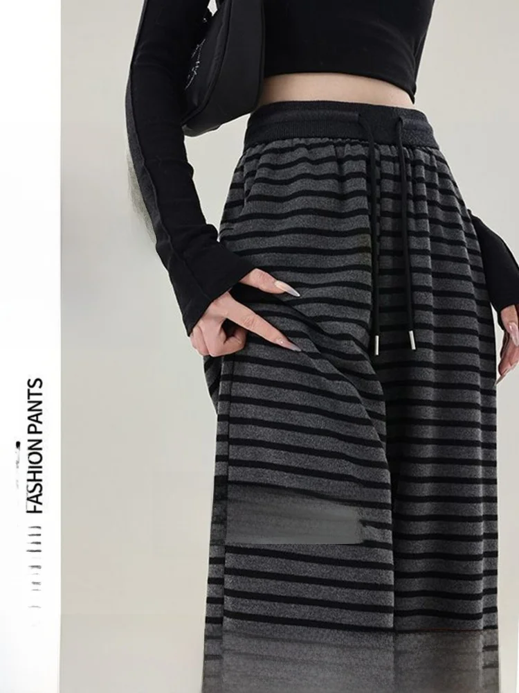 Women's Wide Leg Pants Single Stripe Drapey Drawstring Lazy Casual Floor-Length Trousers Commute Style High Waist Pocket
Women's Wide Leg Pants Single Stripe Drapey Drawstring Lazy Casual Floor-Length Trousers Commute Style High Waist Pocket