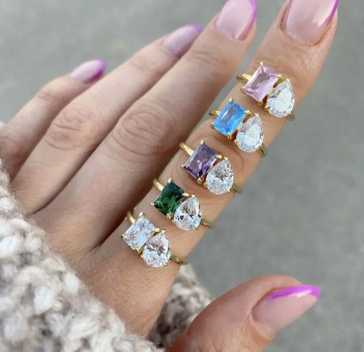 Кольцо с двумя камнями на заказ, ювелирное кольцо Toi Et Moi, помолвка, юбилей, изумрудная груша, 5А, кольцо с цирконом и муассанитом
Кольцо с двумя камнями на заказ, ювелирное кольцо Toi Et Moi, помолвка, юбилей, изумрудная груша, 5А, кольцо с цирконом и муассанитом