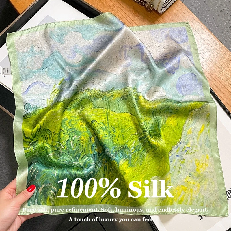 New Summer 53x53cm Small Square Designer Luxury Hijab 100% Real Silk Breathable Soft Vintage Floral Neckerchief Bandana Headband
New Summer 53x53cm Small Square Designer Luxury Hijab 100% Real Silk Breathable Soft Vintage Floral Neckerchief Bandana Headband