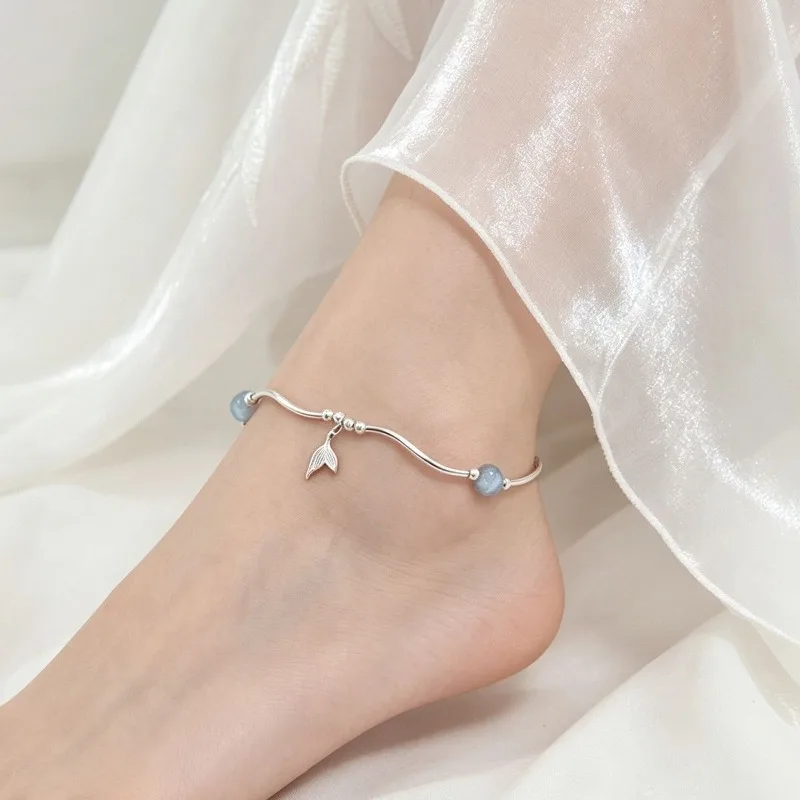Niche Design Mermaid Tail Blue Bead Anklet for Women Light Luxury High Sense Foot Chain Beach Vacation Style Fashion Accessory
Niche Design Mermaid Tail Blue Bead Anklet for Women Light Luxury High Sense Foot Chain Beach Vacation Style Fashion Accessory