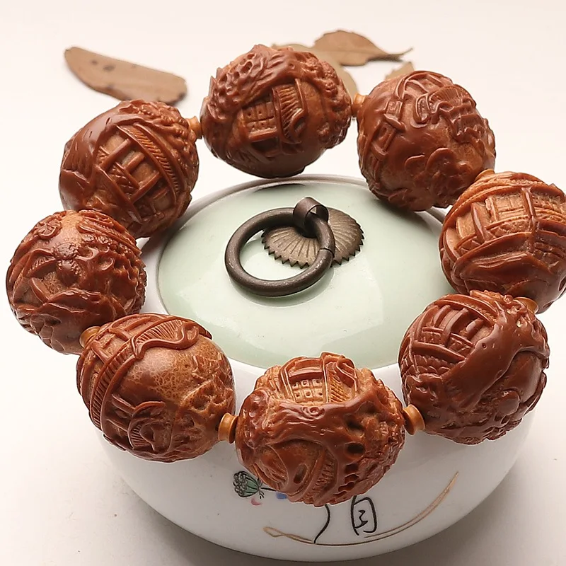 Extra Large Indonesian Olive Nut Carved Relief Bracelet Handheld Plaything for Collection Gifts
Extra Large Indonesian Olive Nut Carved Relief Bracelet Handheld Plaything for Collection Gifts