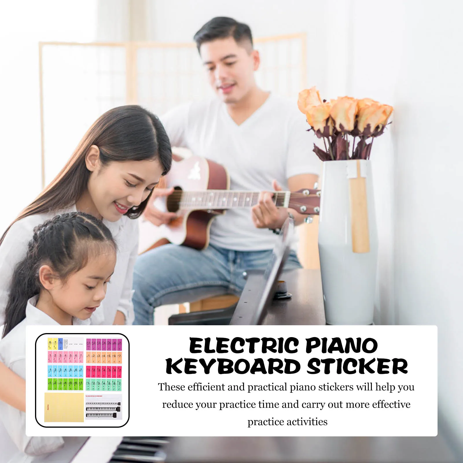 2 Pcs Piano Keyboard Stickers Waterproof Durable Electronic gan Decal Beginner Friendly Thin Design Music Instrument Supplies
2 Pcs Piano Keyboard Stickers Waterproof Durable Electronic gan Decal Beginner Friendly Thin Design Music Instrument Supplies