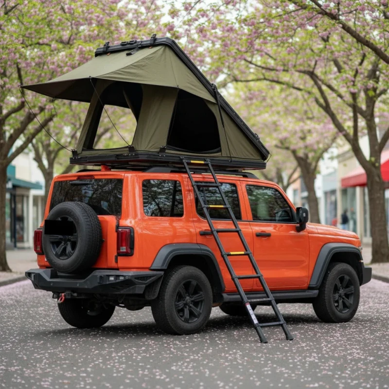 Hot selling 2 Person Aluminum Triangle Shell Car Roof Tent with Hard Flaps & Custom Colors for Camping
Hot selling 2 Person Aluminum Triangle Shell Car Roof Tent with Hard Flaps & Custom Colors for Camping
