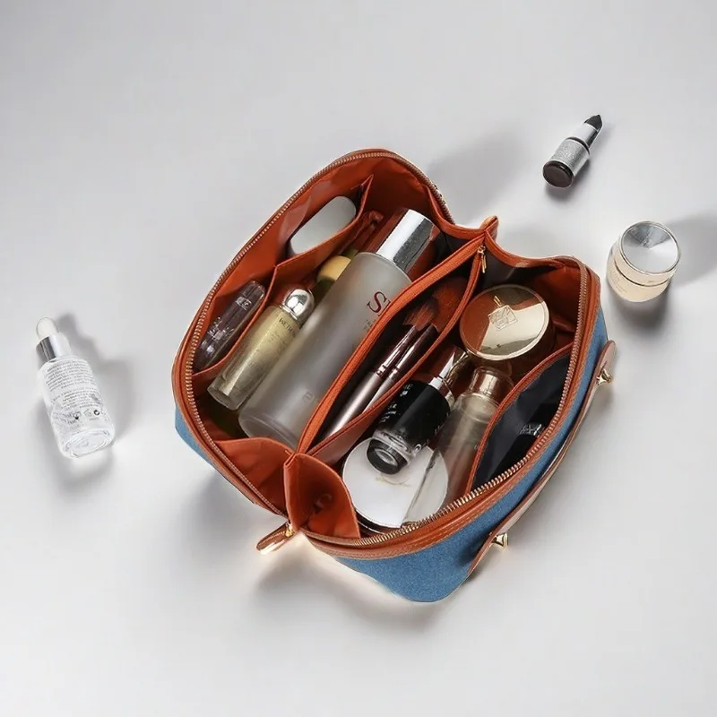 New Denim Cosmetic Bag Women's Portable Large-capacity High-end Travel Cosmetics Storage Bag Toilet Bag
New Denim Cosmetic Bag Women's Portable Large-capacity High-end Travel Cosmetics Storage Bag Toilet Bag