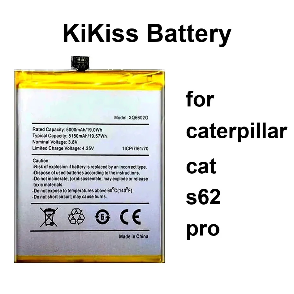 Аккумулятор мобильного телефона с быстрой зарядкой APP00317 (S62pro) XQ6602G(S62) 4050-5150 мАч для Caterpillar Cat S62 Pro 
Аккумулятор мобильного телефона с быстрой зарядкой APP00317 (S62pro) XQ6602G(S62) 4050-5150 мАч для Caterpillar Cat S62 Pro