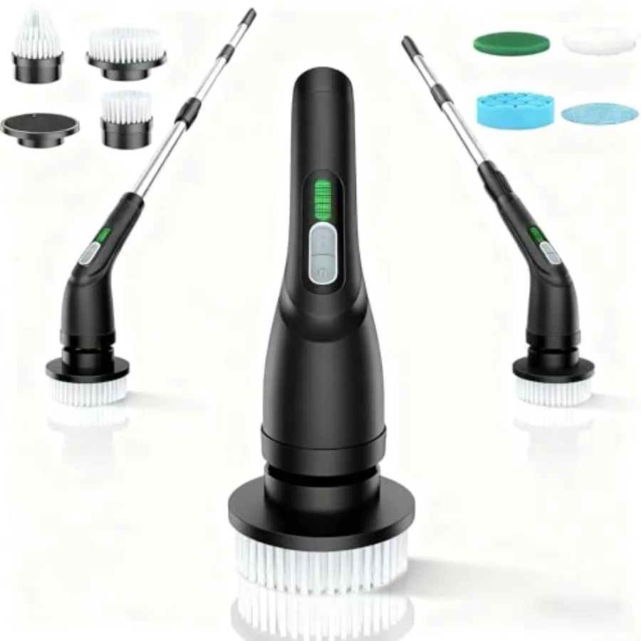 Shower Scrubber with Long Handle - Bathroom Power Electric Spin Scrubber for Cleaning Bathtub with 7 Brush Heads - Cordless IPX
Shower Scrubber with Long Handle - Bathroom Power Electric Spin Scrubber for Cleaning Bathtub with 7 Brush Heads - Cordless IPX
