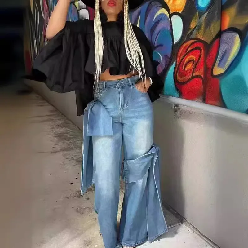 2024 Spring New Design Sense Splicing Straps High Waist Straight Jeans Retro Street Washed Casual Trousers Women
2024 Spring New Design Sense Splicing Straps High Waist Straight Jeans Retro Street Washed Casual Trousers Women