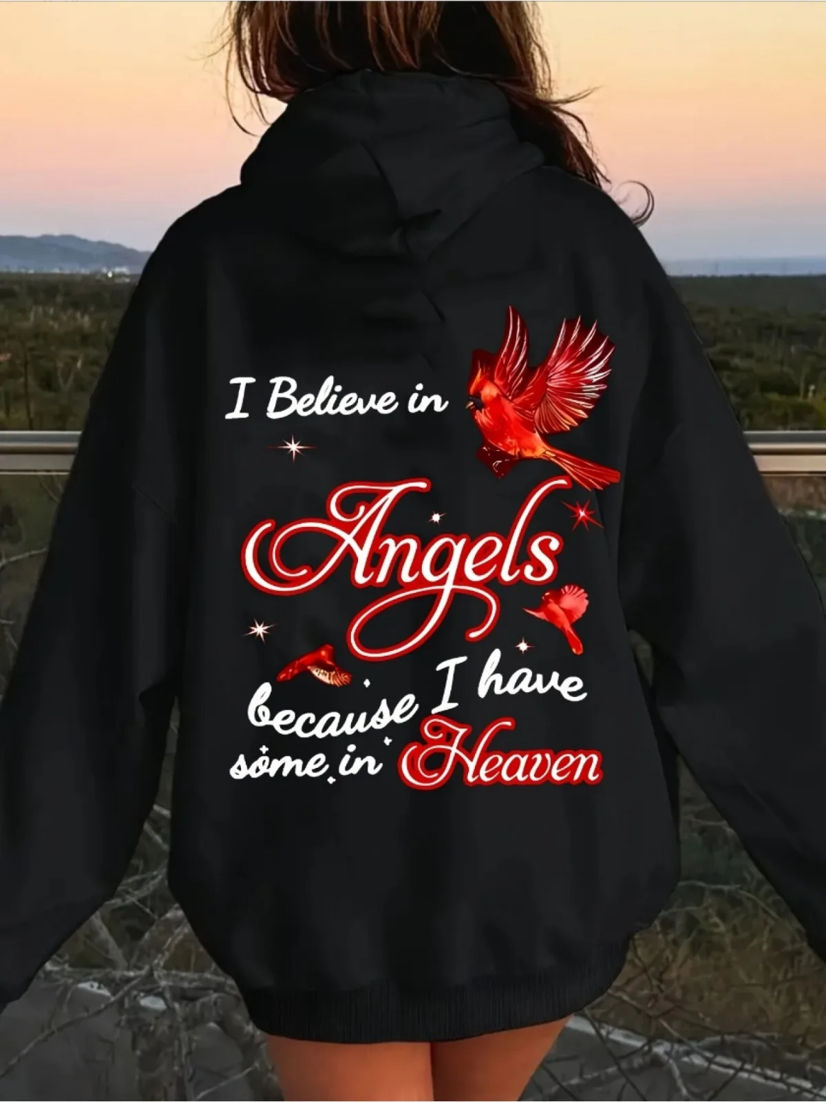 Women's Fashionable Casual Hooded Sweatshirt with Angel Print Pattern Thickened and Plush Suitable for Sports and Holiday Gifts
Women's Fashionable Casual Hooded Sweatshirt with Angel Print Pattern Thickened and Plush Suitable for Sports and Holiday Gifts