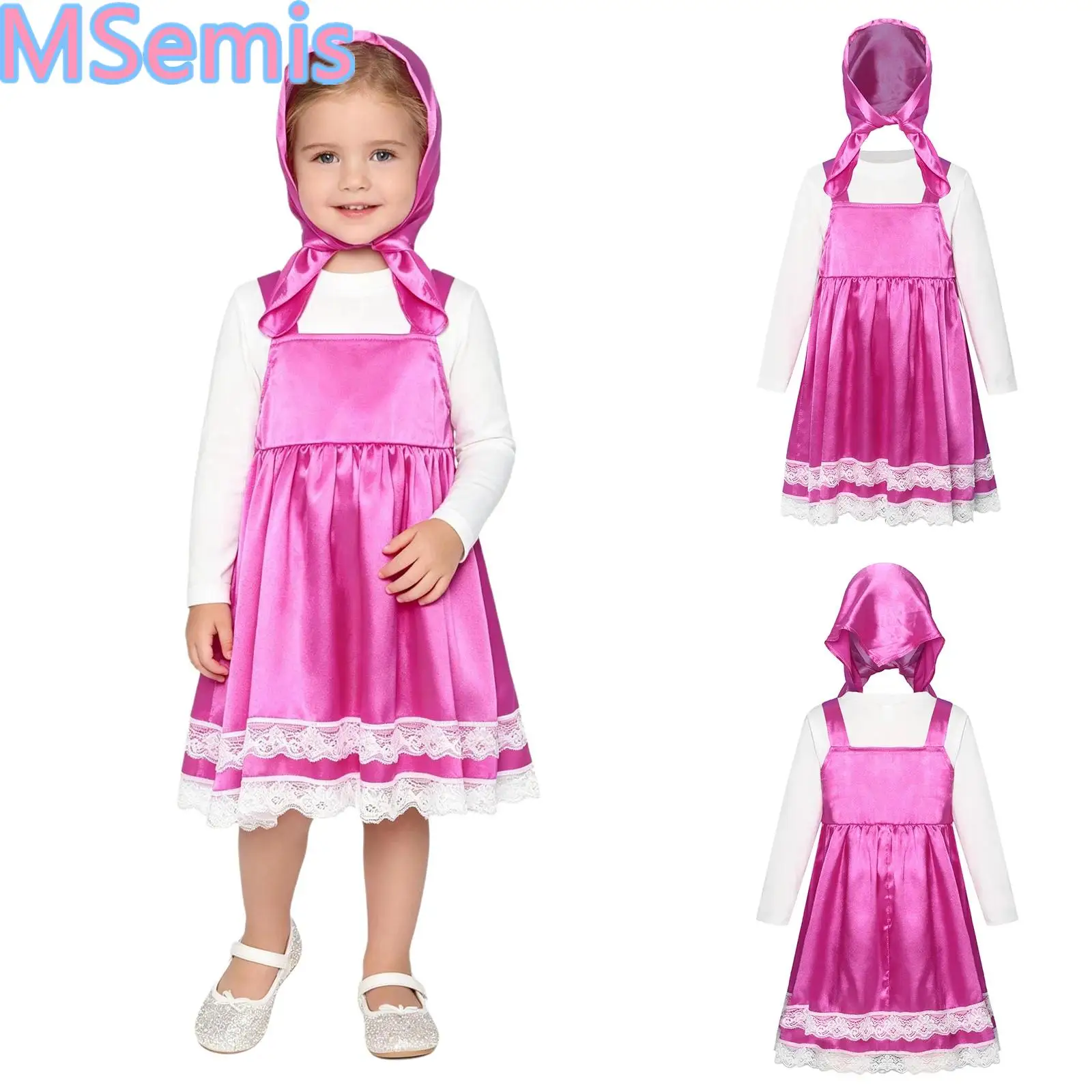 Toddler Girls Cartoon Character Dress Up Outfits Long Sleeve Fake Two-piece Dress with Headscarf for Halloween Performance Party
Toddler Girls Cartoon Character Dress Up Outfits Long Sleeve Fake Two-piece Dress with Headscarf for Halloween Performance Party