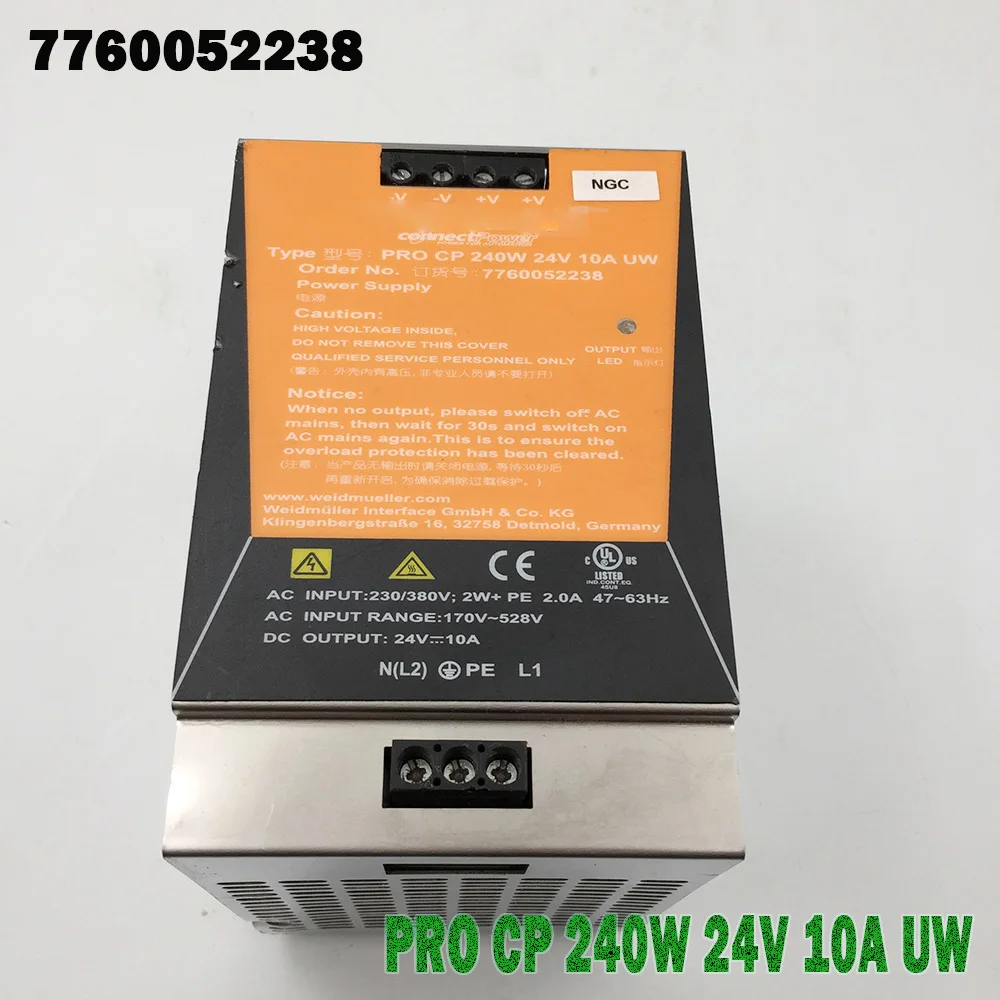 Original For Weidmüller Rail Switching Power Supply Single Phase, 100% Tested Before Ship ment 7760052238 PRO CP 240W 24V 10A UW
Original For Weidmüller Rail Switching Power Supply Single Phase, 100% Tested Before Ship ment 7760052238 PRO CP 240W 24V 10A UW