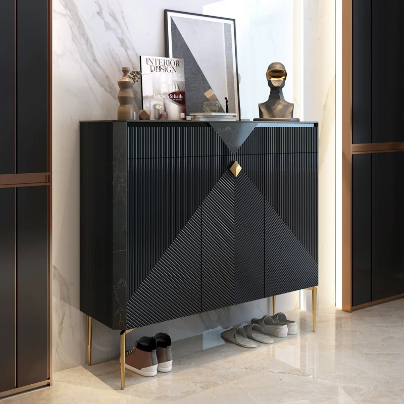 Italian light luxury entrance integrated villa entry black designer rock slab locker
Italian light luxury entrance integrated villa entry black designer rock slab locker