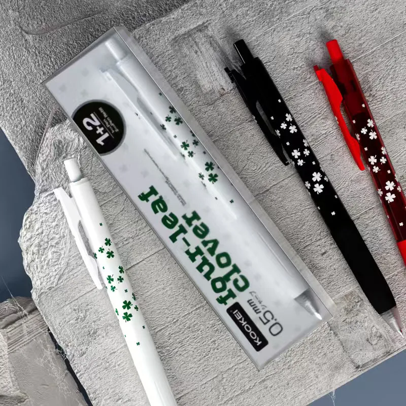 KOOKEI Lucky Four Leaf Clover Gel Pen 1+2 Wooden Pen Holder Set Quick-dry Stationery Pens,0.5mm Student Exam Lucky Ballpoint Pen
KOOKEI Lucky Four Leaf Clover Gel Pen 1+2 Wooden Pen Holder Set Quick-dry Stationery Pens,0.5mm Student Exam Lucky Ballpoint Pen