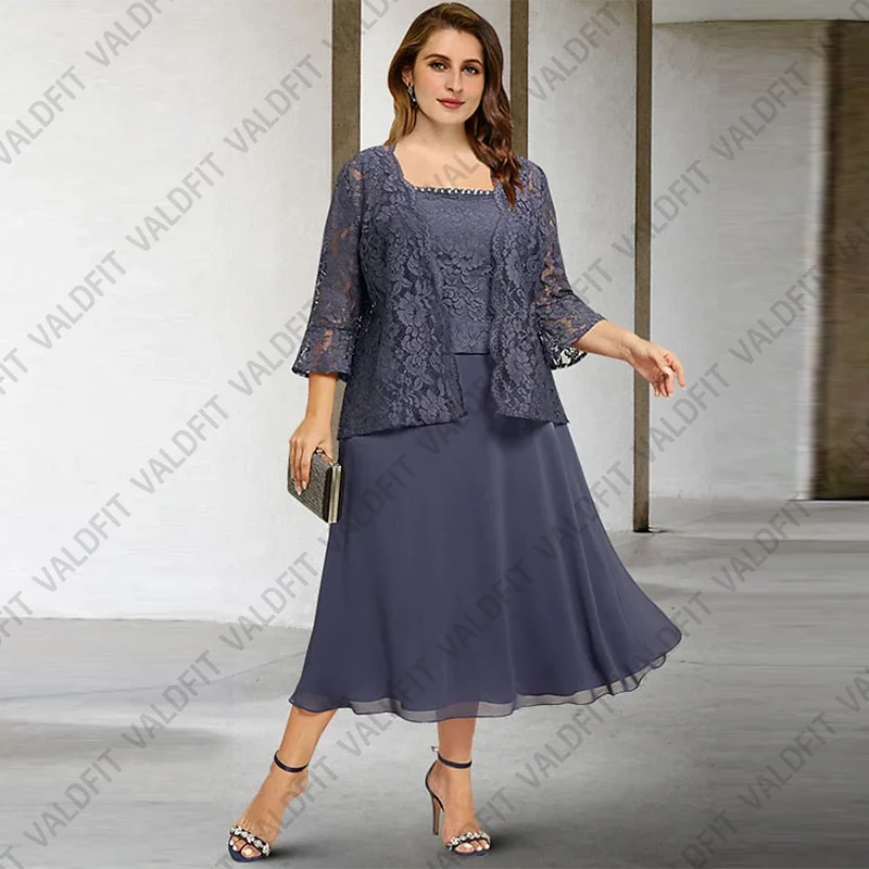 Customized Tea Length Plus Size Lace Mother of the Bride Dresses with Jacket for Weddings Party Dress Robes Invitee Mariage
Customized Tea Length Plus Size Lace Mother of the Bride Dresses with Jacket for Weddings Party Dress Robes Invitee Mariage