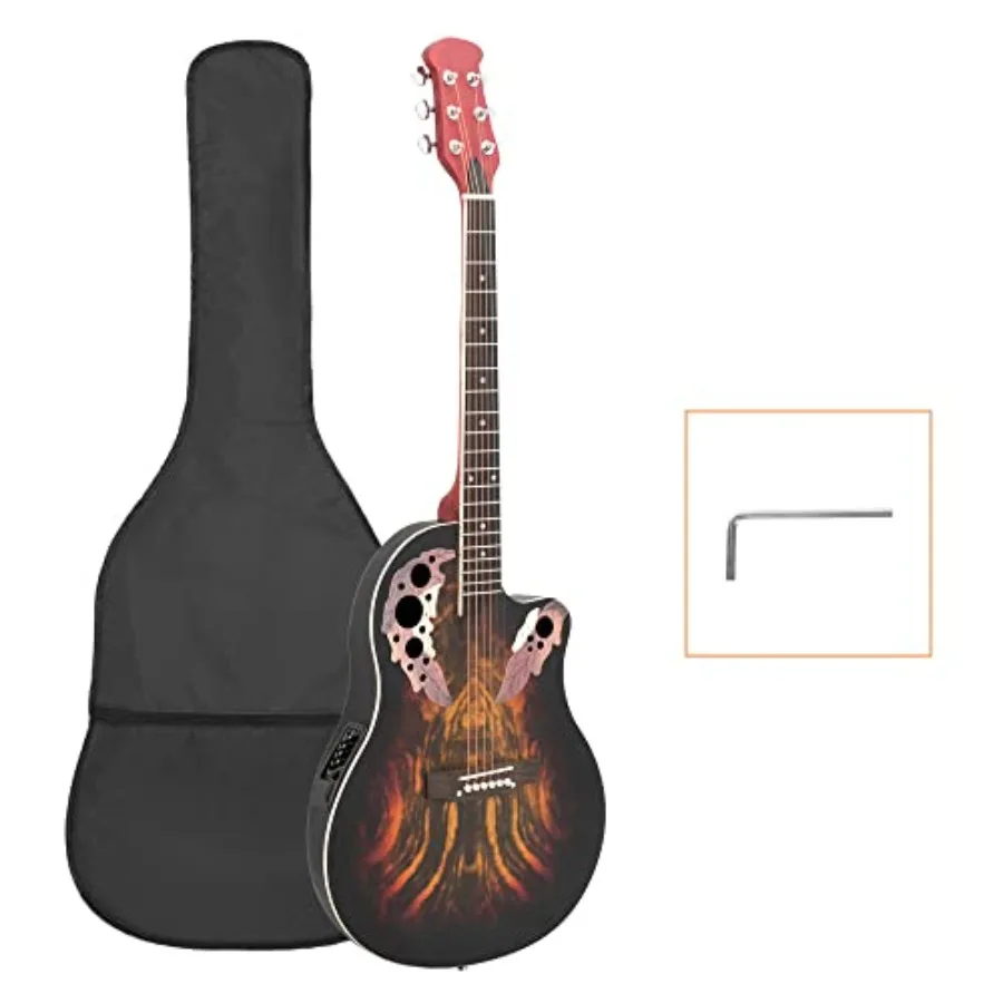 41in Acoustic-Electric Guitar for live performance, solid spruce top with mahogany back/sides, natural finish, enhanced resonan
41in Acoustic-Electric Guitar for live performance, solid spruce top with mahogany back/sides, natural finish, enhanced resonan