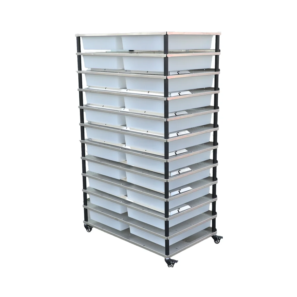 Stainless Steel Snake Rack System for Ball Python - Multi-Tier Breeding Rack with Hide Box, 403/201 Enclosure for Reptile Pet