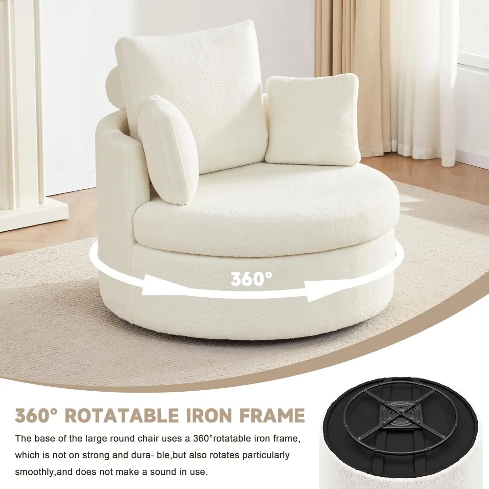 Swivel Chair with Half Moon Storage Ottoman, Round Oversized Barrel with Base Storage for Living Room, 360°Modern Swivel Accent
Swivel Chair with Half Moon Storage Ottoman, Round Oversized Barrel with Base Storage for Living Room, 360°Modern Swivel Accent
