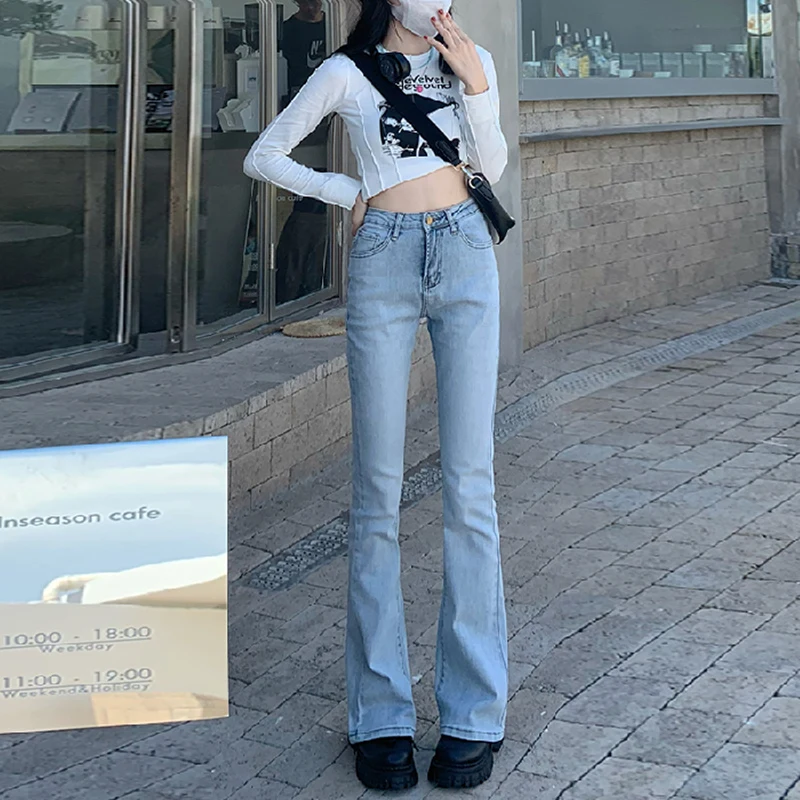 High Waist Flared Jeans Women's Spring Autumn plus Size Slimming Floor Length HyunA Wide Leg Pants Cotton Stretch Denim
High Waist Flared Jeans Women's Spring Autumn plus Size Slimming Floor Length HyunA Wide Leg Pants Cotton Stretch Denim