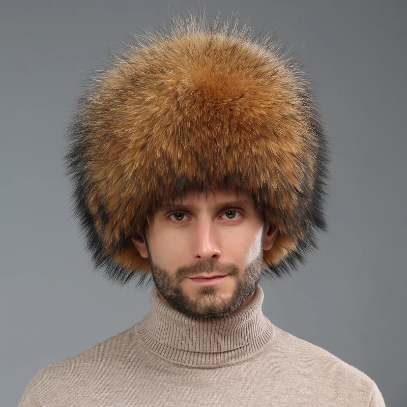 Real Fur 100% Fox Skin Russian Men Outdoor Winter Natural Fur Bombers Hats Raccoon Fur Cap Man Luxury Raccoon Fur Beanie Hat
Real Fur 100% Fox Skin Russian Men Outdoor Winter Natural Fur Bombers Hats Raccoon Fur Cap Man Luxury Raccoon Fur Beanie Hat