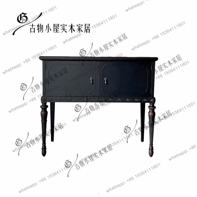 French black carved entrance cabinet/home solid wood light luxury storage cabinet/custom
French black carved entrance cabinet/home solid wood light luxury storage cabinet/custom