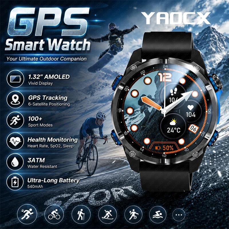 New Premium GPS Smart Watch With 6 Satellite Positioning 540MAH AMOLED Display Health Monitor 3ATM Waterproof Sports Smart Watch
New Premium GPS Smart Watch With 6 Satellite Positioning 540MAH AMOLED Display Health Monitor 3ATM Waterproof Sports Smart Watch