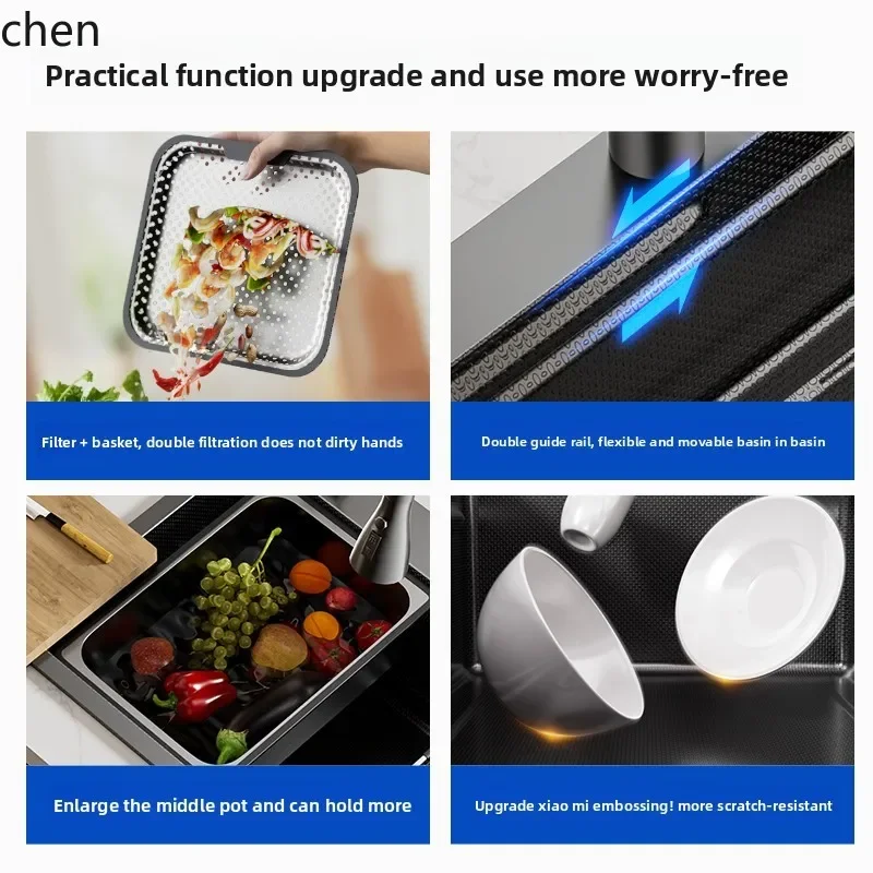 HTT Sink Kitchen Large Single Bowl 304 Stainless Steel Dishwashing Sink Side Drainage Embossed Multifunctional Vegetable
HTT Sink Kitchen Large Single Bowl 304 Stainless Steel Dishwashing Sink Side Drainage Embossed Multifunctional Vegetable