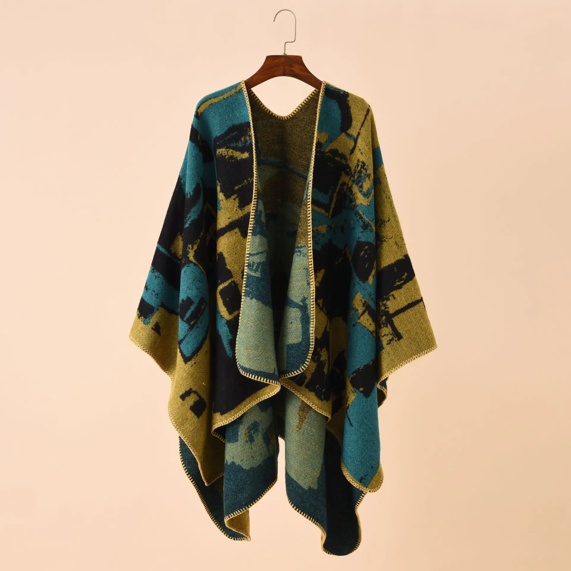 Autumn Winter Irregular Geometric Lattice Pattern Imitation Cashmere Shawl Air Conditioning Room Cloak Poncho Capes Green
Autumn Winter Irregular Geometric Lattice Pattern Imitation Cashmere Shawl Air Conditioning Room Cloak Poncho Capes Green