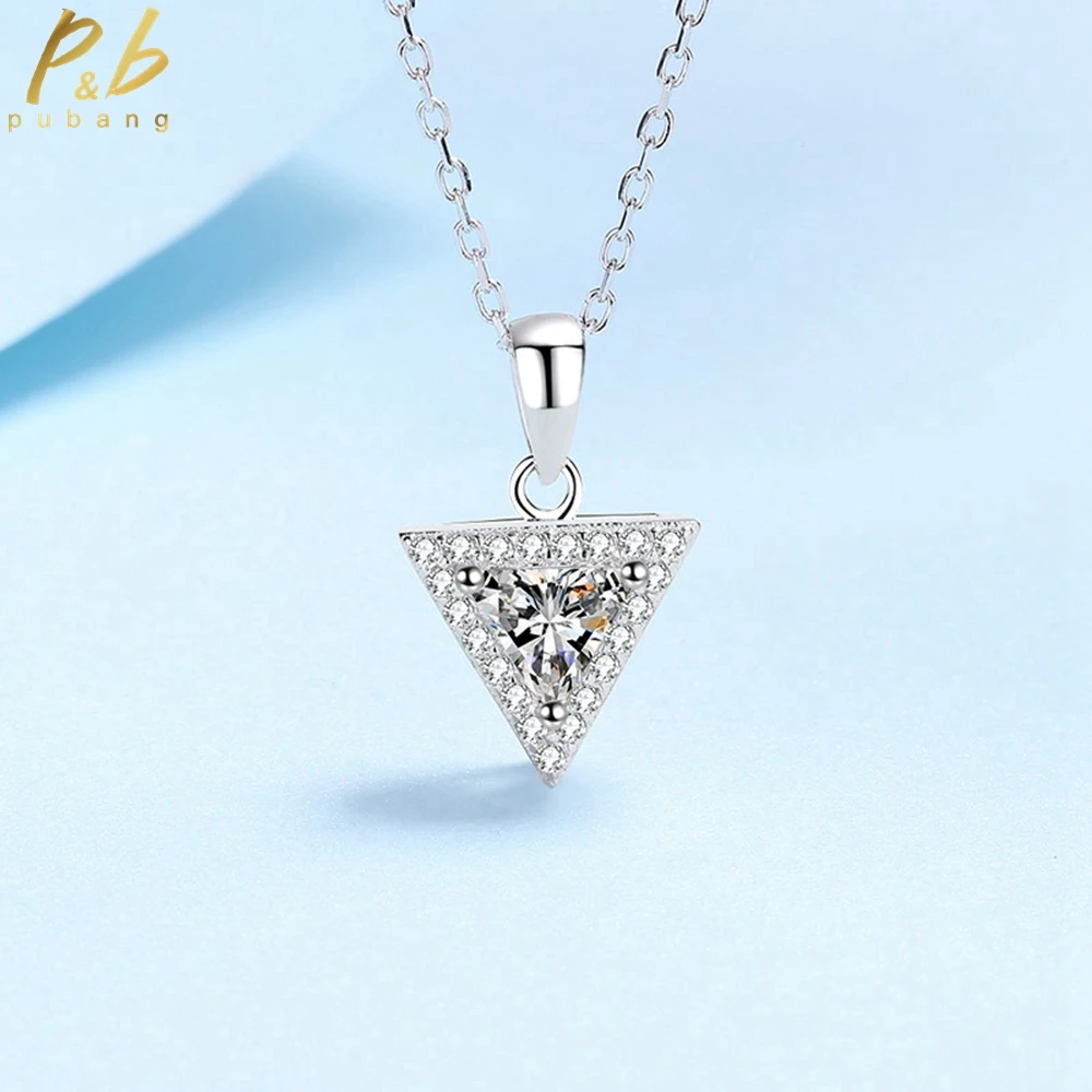 PuBang Fine Jewelry Real 925 Sterling Silver Trillion Cut Moissanite Diamond Pendant Necklace for Women Party Gift Free Shipping
PuBang Fine Jewelry Real 925 Sterling Silver Trillion Cut Moissanite Diamond Pendant Necklace for Women Party Gift Free Shipping