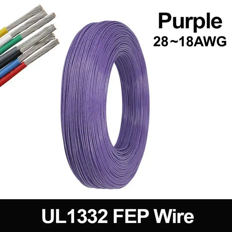 1~100M Purple UL1332 PTFE Wire 28 26 24 22 20 18AWG High Temperature Resistant FEP Insulation Tinned Copper Cable for 3D Printer
1~100M Purple UL1332 PTFE Wire 28 26 24 22 20 18AWG High Temperature Resistant FEP Insulation Tinned Copper Cable for 3D Printer