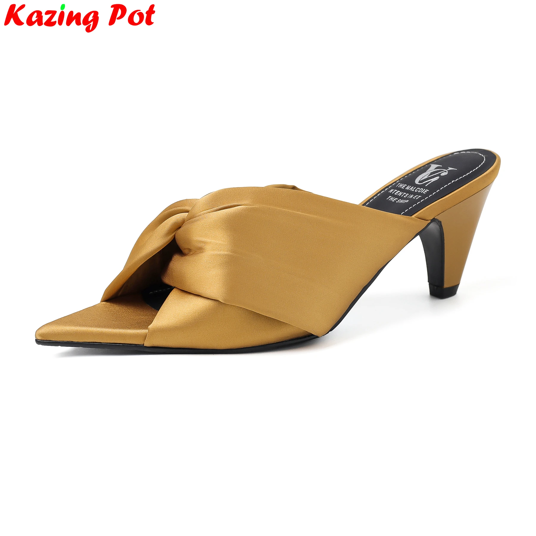 Fashion Silk High Heels Peep Toe Slingback Mules Summer Slides Concise Shoes Luxury Sandals Sweet Party Dating Outside Slippers
Fashion Silk High Heels Peep Toe Slingback Mules Summer Slides Concise Shoes Luxury Sandals Sweet Party Dating Outside Slippers