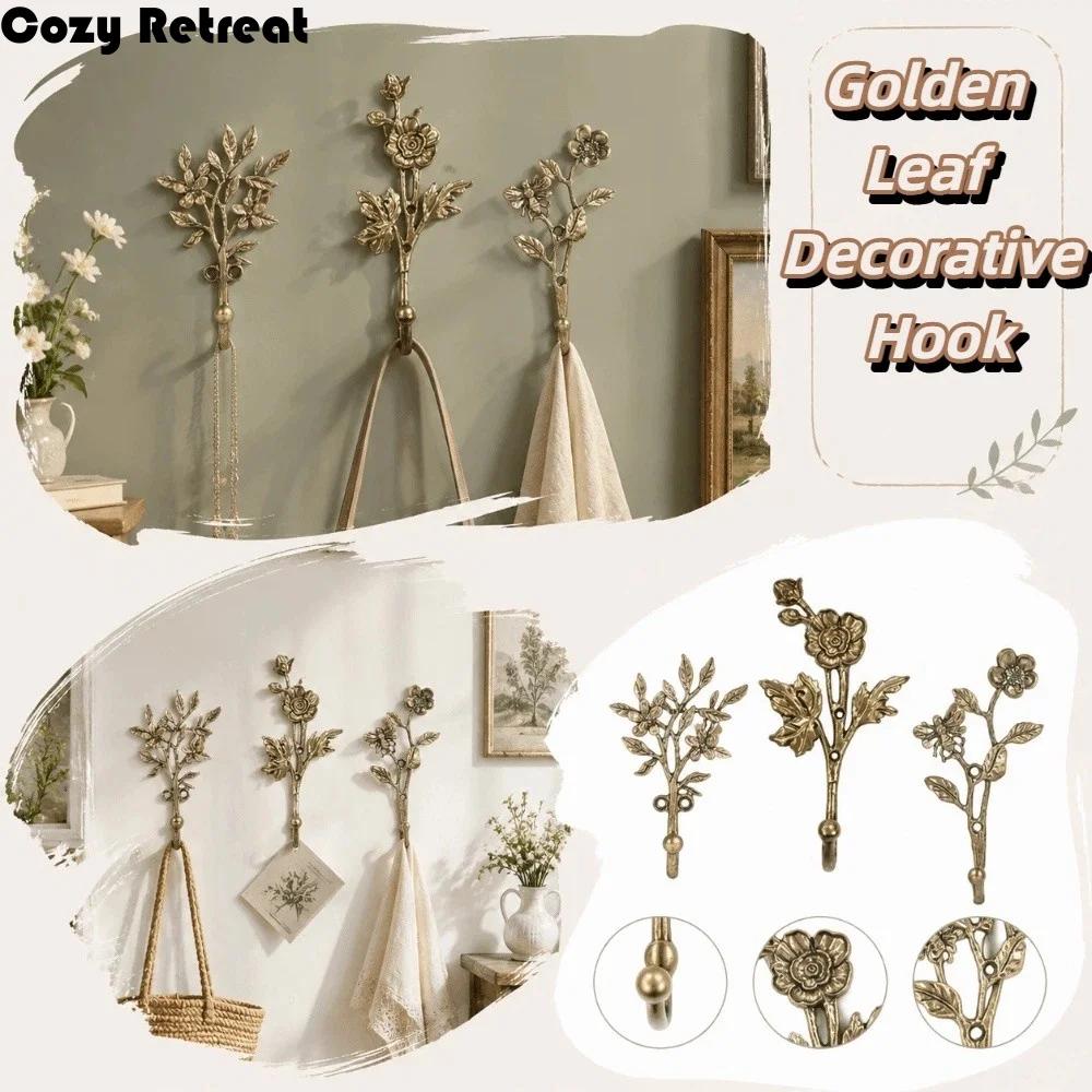 Golden Finish Leaf Shaped Wall Hooks Sturdy Alloy Elegant Design Decorative Hanger Set Stable Structure Strong Bearing
Golden Finish Leaf Shaped Wall Hooks Sturdy Alloy Elegant Design Decorative Hanger Set Stable Structure Strong Bearing