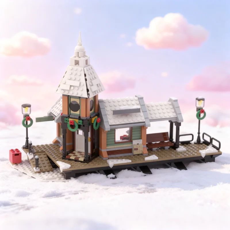 637pcs MOC Winter Village Train Station Mods Seasonal Christmas Model Christmas Gifts Building Blocks Toy Architecture Idea
637pcs MOC Winter Village Train Station Mods Seasonal Christmas Model Christmas Gifts Building Blocks Toy Architecture Idea