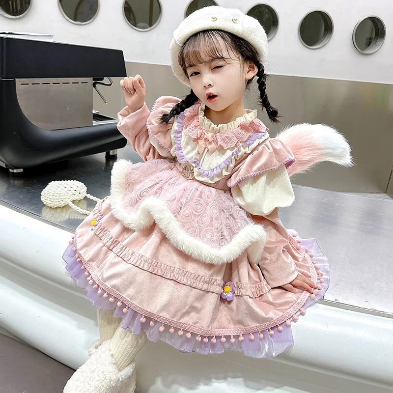 Платье принцессы Лолиты для девочек, кружевное праздничное платье для детей, украшение с бантом, юбка-пачка с рюшами, костюм принцессы, праздничные платья для девочек
Платье принцессы Лолиты для девочек, кружевное праздничное платье для детей, украшение с бантом, юбка-пачка с рюшами, костюм принцессы, праздничные платья для девочек