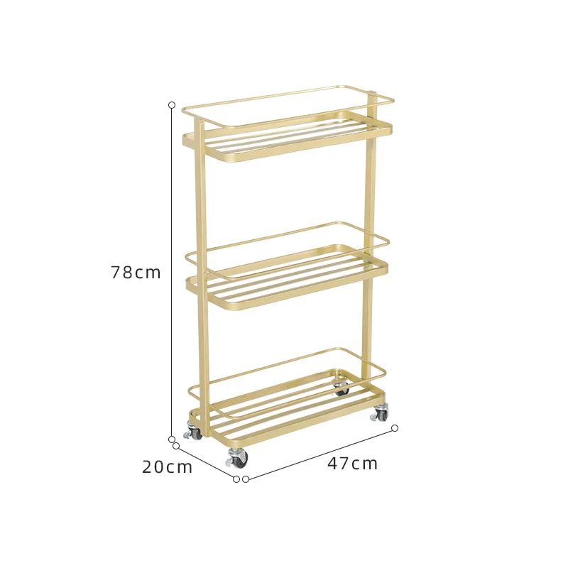 Wrought iron floor rack, bathroom trolley, movable wheeled storage rack
Wrought iron floor rack, bathroom trolley, movable wheeled storage rack