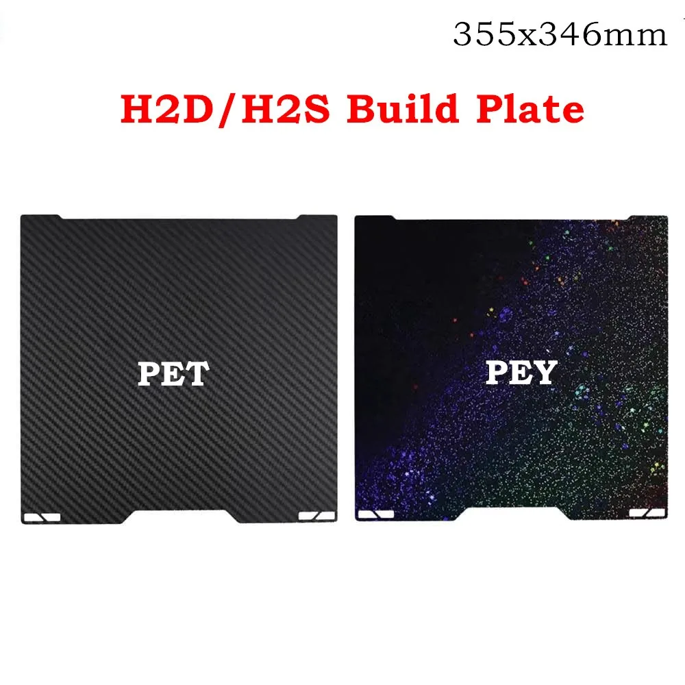 H2S Smooth PEY PET Build Plate for Bambu Lab H2D/H2S 355x346mm Double Sided PEI Flexible Removable Spring Steel Heated Bed
H2S Smooth PEY PET Build Plate for Bambu Lab H2D/H2S 355x346mm Double Sided PEI Flexible Removable Spring Steel Heated Bed