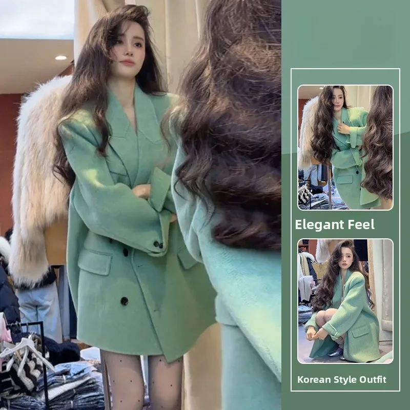 Elegant Green Suit Jacket Women's Loose Versatile Warm Age-Defying Top European Style Polyester Fiber Commute Suitable
Elegant Green Suit Jacket Women's Loose Versatile Warm Age-Defying Top European Style Polyester Fiber Commute Suitable