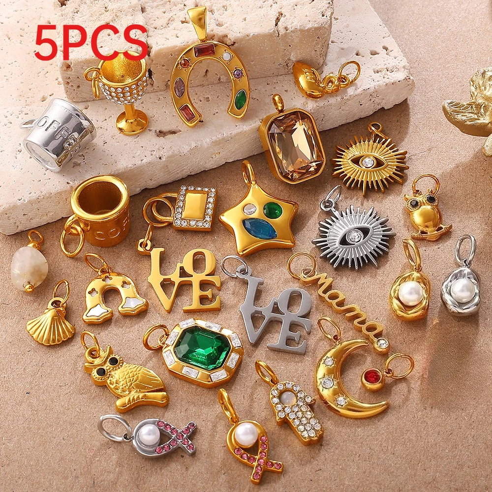 5Pcs Stainless Steel Pendants Charms For DIY Jewelry Making Multi-Style Necklaces Keychain Accessories
5Pcs Stainless Steel Pendants Charms For DIY Jewelry Making Multi-Style Necklaces Keychain Accessories