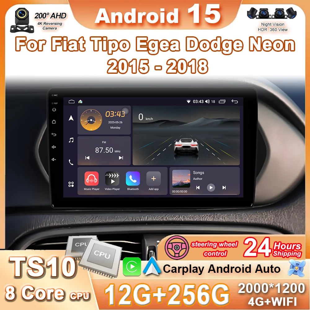 Android 15 Car Radio For Fiat Tipo Egea Dodge Neon 2015 - 2018 2K QLED Stereo Multimedia Video Player GPS 4G BT CarPlay No 2DIN
Android 15 Car Radio For Fiat Tipo Egea Dodge Neon 2015 - 2018 2K QLED Stereo Multimedia Video Player GPS 4G BT CarPlay No 2DIN