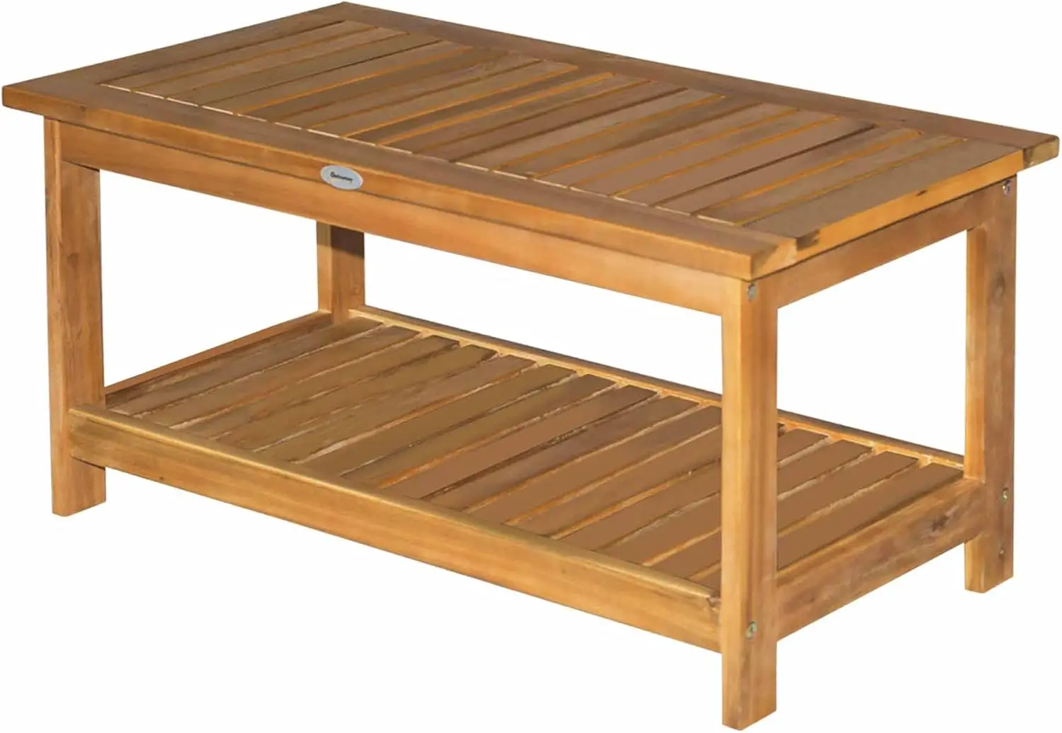 36" Outdoor Coffee Table 2-Shelf Acacia Wood Rectangular Buffet Storage Organizer Natural Finish Teak Patio, Deck, Lawn, Garden
36" Outdoor Coffee Table 2-Shelf Acacia Wood Rectangular Buffet Storage Organizer Natural Finish Teak Patio, Deck, Lawn, Garden