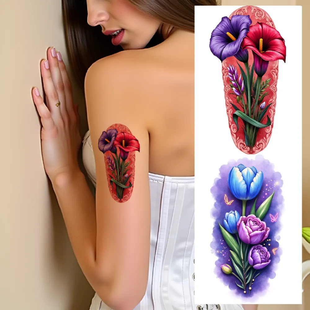 9pcs Temporary Tattoo Waterproof Long-lasting Body Stickers Peony Delphinium Chrysanthemum For Back Male Thighs
9pcs Temporary Tattoo Waterproof Long-lasting Body Stickers Peony Delphinium Chrysanthemum For Back Male Thighs