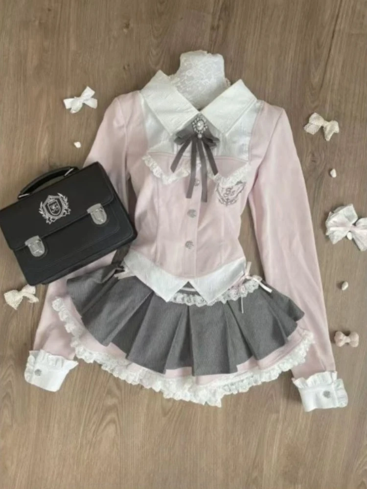 Japanese Vintage Sweet Spicy Chic Girl Style Sweet Pink Gentle Cardigan Jacket Bow Suspender Cake Skirt Three Piece Set Spring
Japanese Vintage Sweet Spicy Chic Girl Style Sweet Pink Gentle Cardigan Jacket Bow Suspender Cake Skirt Three Piece Set Spring