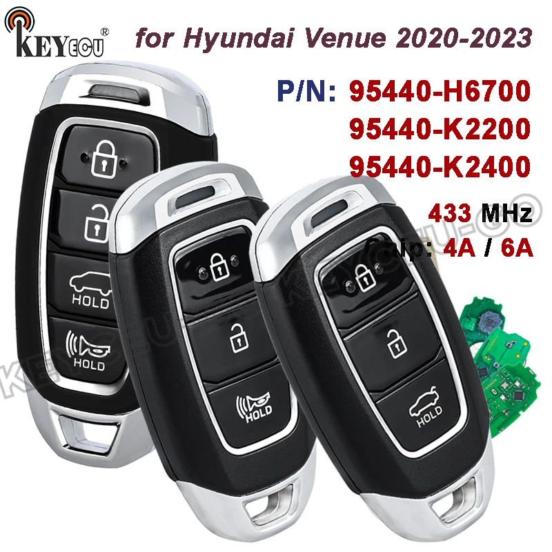 Бесключевой смарт-пульт-ключ KEYECU 433 МГц с чипом ID4A 6A, артикулы: 95440-H6700, 95440-K2200, 95440-K2400 для Hyundai Venue 2020-2023
Бесключевой смарт-пульт-ключ KEYECU 433 МГц с чипом ID4A 6A, артикулы: 95440-H6700, 95440-K2200, 95440-K2400 для Hyundai Venue 2020-2023