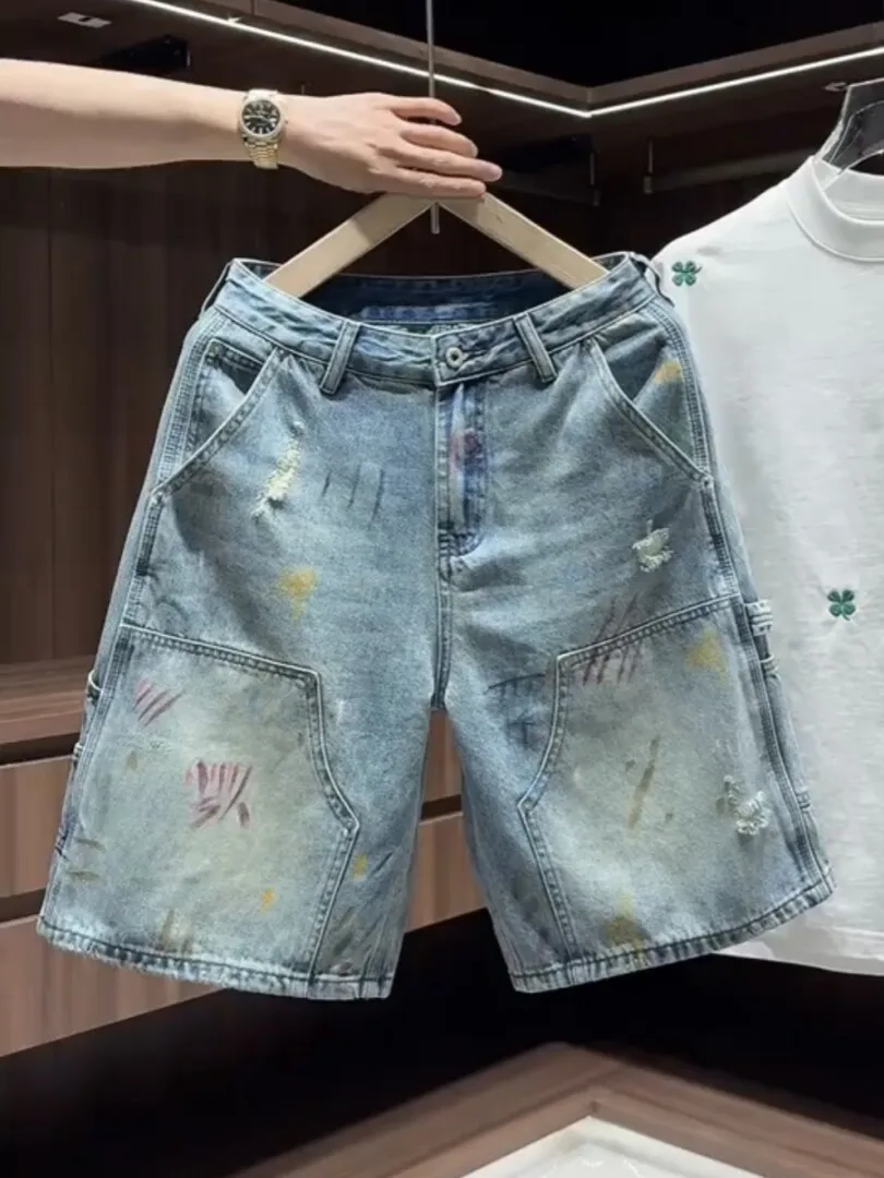 American High Street Hand-Painted Graffiti Men's Denim Shorts Fashionable Outerwear Slimming Five-Quarter Pants Casual Shorts
American High Street Hand-Painted Graffiti Men's Denim Shorts Fashionable Outerwear Slimming Five-Quarter Pants Casual Shorts