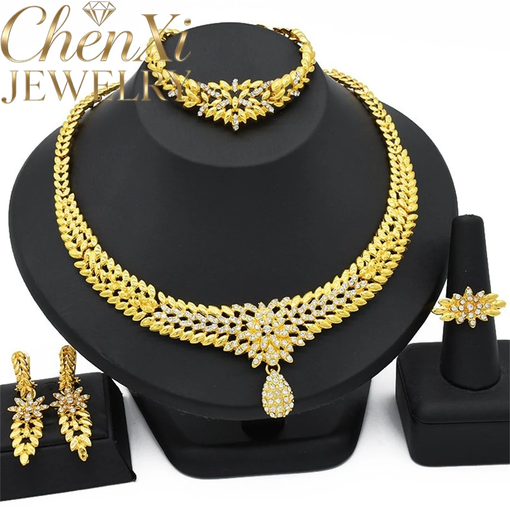 High-End Luxury Alluvial Gold Fashion Popular Jewelry Set Women Wedding Party Banquet Necklace Earrings Ring bracelets 4pcs Gift
High-End Luxury Alluvial Gold Fashion Popular Jewelry Set Women Wedding Party Banquet Necklace Earrings Ring bracelets 4pcs Gift