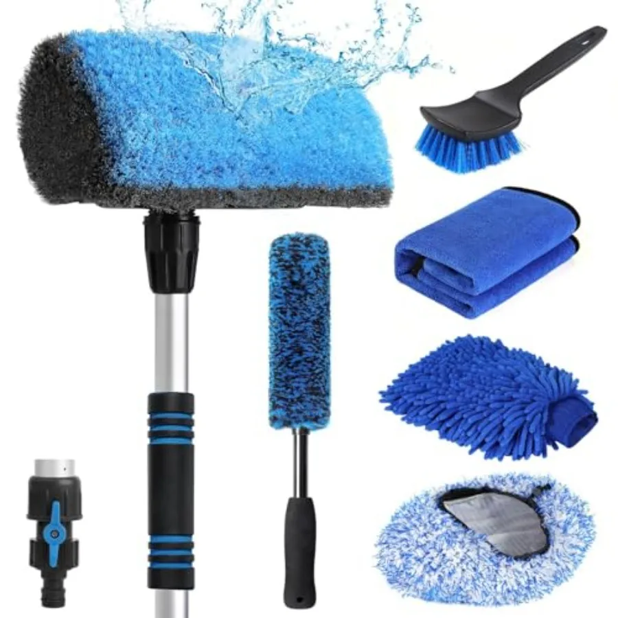 63'' Flow-Thru Car Wash Brush with Long Handle Complete Soft Bristles Car Washing Brush Mop Kit with Car Brush Head Cover Wash
63'' Flow-Thru Car Wash Brush with Long Handle Complete Soft Bristles Car Washing Brush Mop Kit with Car Brush Head Cover Wash