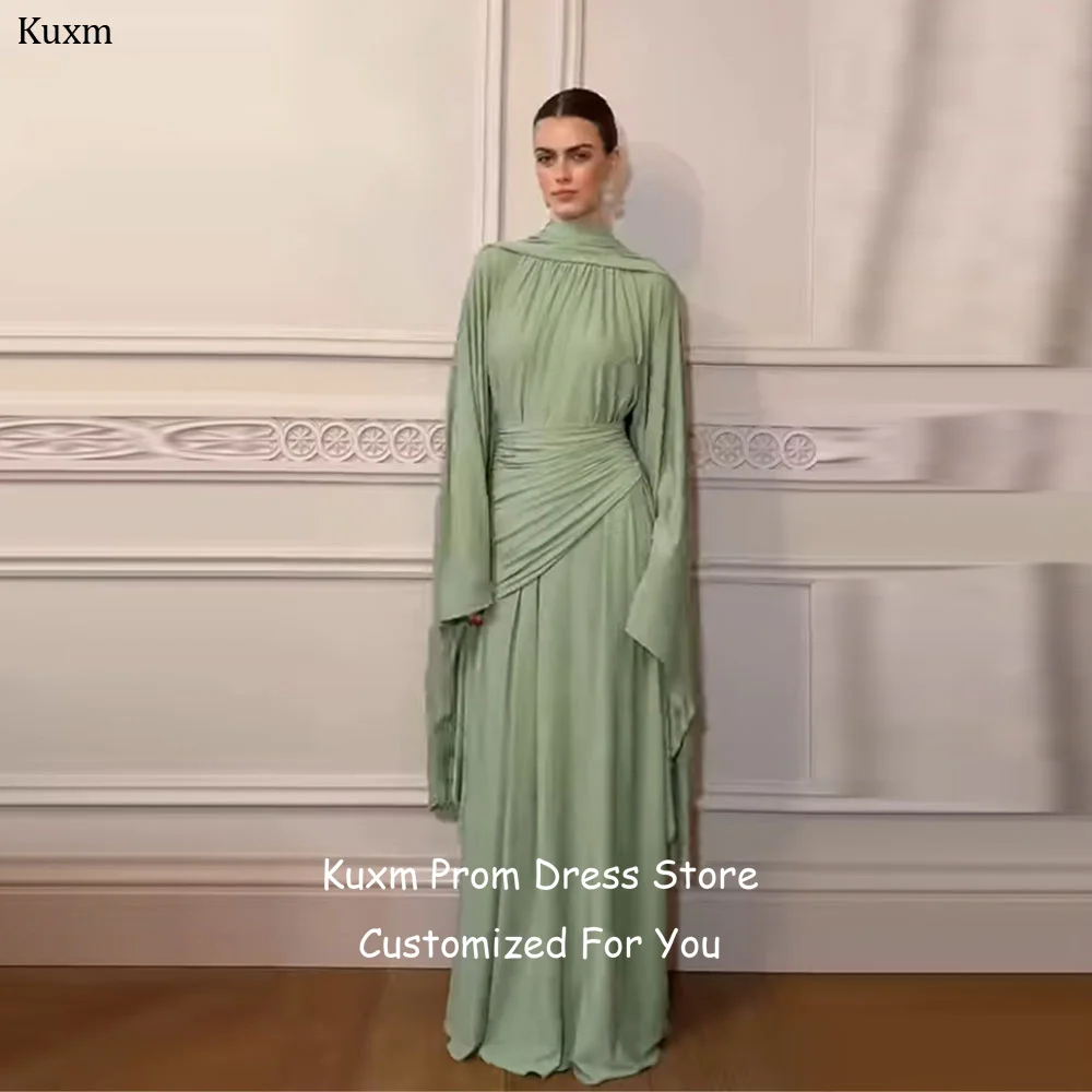 Kuxm Chiffon Modest Evening Dresses High Neck Long Sleeves Elegant Prom Gowns Floor Length A Line Formal Party Attire Customized
Kuxm Chiffon Modest Evening Dresses High Neck Long Sleeves Elegant Prom Gowns Floor Length A Line Formal Party Attire Customized